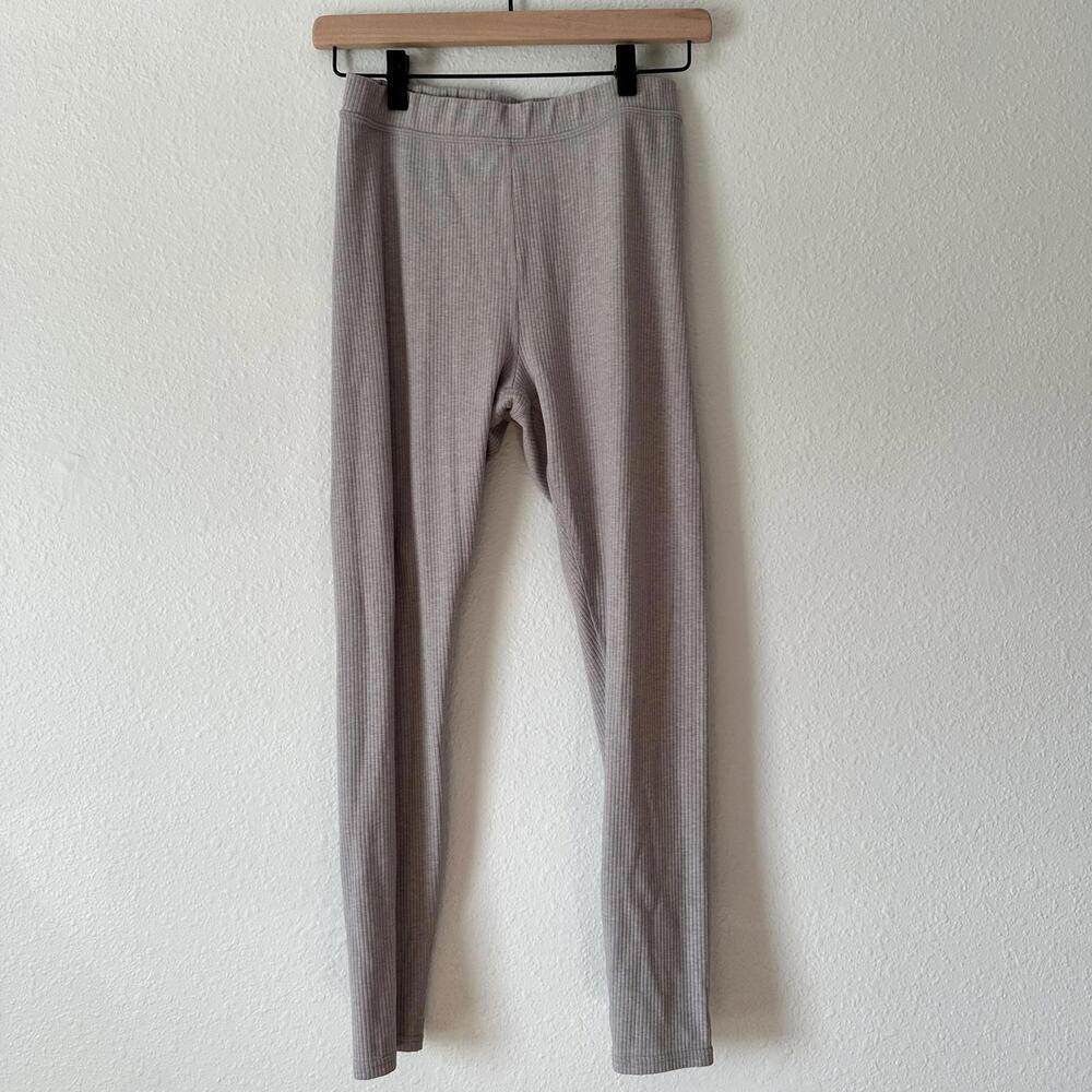 Alo Yoga Ribbed Blissful Knit Legging Heather Grey Sz M EUC - Picture 3 of 9